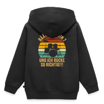 7 Jahre Junge Geschenk 7. Geburtstag Sieben - Kinder Premium Organic Hoodie - Schwarz - Hinten - AI Model Kid Male (0cm)