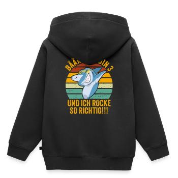 3 Jahre Geschenk 3. Geburtstag Drei Dritter - Kinder Premium Organic Hoodie - Schwarz - Hinten - AI Model Kid Male (0cm)