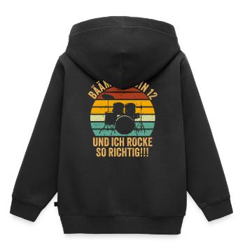 12 Jahre Junge Geschenk 12. Geburtstag Zwölf - Kinder Premium Organic Hoodie - Schwarz - Hinten - AI Model Kid Male (0cm)