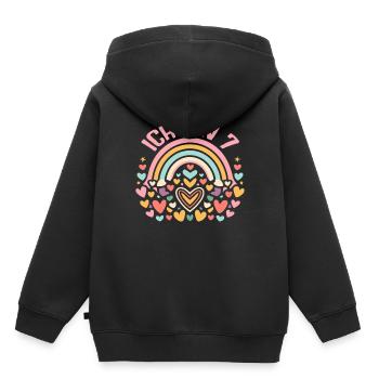 7 Jahre Mädchen Geschenk 7. Geburtstag - Kinder Premium Organic Hoodie - Schwarz - Hinten - AI Model Kid Male (0cm)
