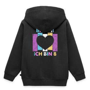8 Jahre Mädchen Geschenk 8. Geburtstag Prinzessin - Kinder Premium Organic Hoodie - Schwarz - Hinten - AI Model Kid Male (0cm)