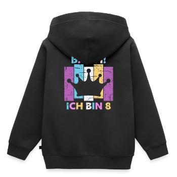8 Jahre Mädchen Geschenk 8. Geburtstag Prinzessin - Kinder Premium Organic Hoodie - Schwarz - Hinten - AI Model Kid Male (0cm)