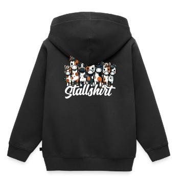 Pferde Stall Geschenk Gbeurtstag Reiten - Kinder Premium Organic Hoodie - Schwarz - Hinten - AI Model Kid Male (0cm)