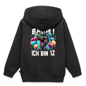 12 Jahre Geschenk Geburtstag Junge Mädchen - Kinder Premium Organic Hoodie - Schwarz - Hinten - AI Model Kid Male (0cm)
