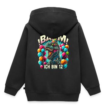 12 Jahre Geschenk Geburtstag Junge Mädchen - Kinder Premium Organic Hoodie - Schwarz - Hinten - AI Model Kid Male (0cm)