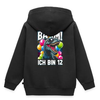 12 Jahre Geschenk Geburtstag Junge Mädchen - Kinder Premium Organic Hoodie - Schwarz - Hinten - AI Model Kid Male (0cm)