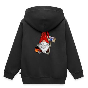 Blaulicht Wichtel Weihnachtsgnom - Kinder Premium Organic Hoodie - Schwarz - Hinten - AI Model Kid Male (0cm)