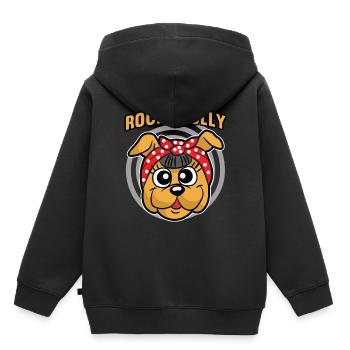 Rockabilly - Sweat Premium à capuche enfant bio - noir - Dos - AI Model Kid Male (0cm)