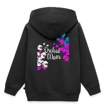 Orchid Mother's Day Gift Florist Orchid - Kids Premium Organic Hoodie - black - Back - AI Model Kid Male (0cm)