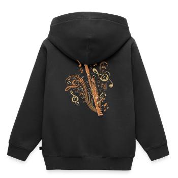 Oboe Spieler Musikinstrument Big Band Fagott - Kinder Premium Organic Hoodie - Schwarz - Hinten - AI Model Kid Male (0cm)