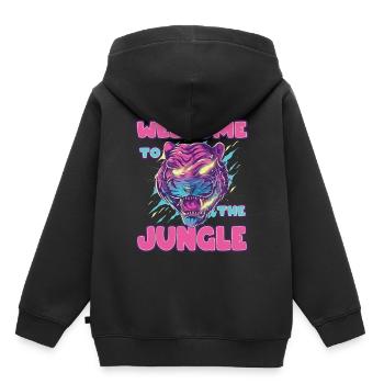 Tiger. Willkommen im Dschungel - Kinder Premium Organic Hoodie - Schwarz - Hinten - AI Model Kid Male (0cm)