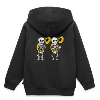 Sousaphon Spieler Skelett Musik Big Band Sousaphon - Kinder Premium Organic Hoodie - Schwarz - Hinten - AI Model Kid Male (0cm)