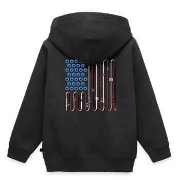 Trumpete USA Flagge Musik Big Band 4th Of July - Kinder Premium Organic Hoodie - Schwarz - Hinten - AI Model Kid Male (0cm)