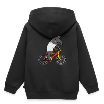 Tapir Bike Riding Bike Gift Kids Tapir - Kids Premium Organic Hoodie - black - Back - AI Model Kid Male (0cm)
