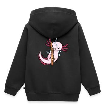 Axolotl Fagott Musikinstrument Big Band Oboe - Kinder Premium Organic Hoodie - Schwarz - Hinten - AI Model Kid Male (0cm)