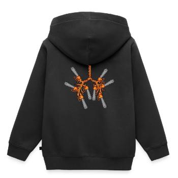 Motorsäge Förster Geschenk Männer Baumpfleger - Kinder Premium Organic Hoodie - Schwarz - Hinten - AI Model Kid Male (0cm)