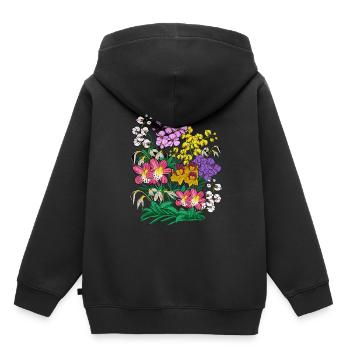 Orchideen Blumen Pflanzen Geschenk Orchidee - Kinder Premium Organic Hoodie - Schwarz - Hinten - AI Model Kid Male (0cm)