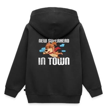 New Superhero in town - Kids Premium Organic Hoodie - black - Back - AI Model Kid Male (0cm)