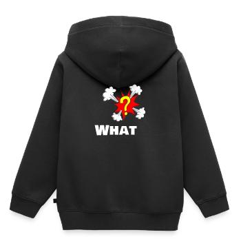 Quel cadeau cool point d'interrogation - Sweat Premium à capuche enfant bio - noir - Dos - AI Model Kid Male (0cm)