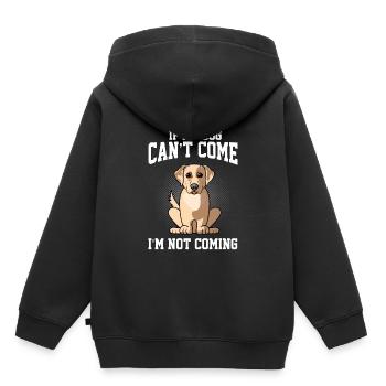 Wenn mein Labrador Retriver nicht kommen kann, komme ich nicht - Kinder Premium Organic Hoodie - Schwarz - Hinten - AI Model Kid Male (0cm)