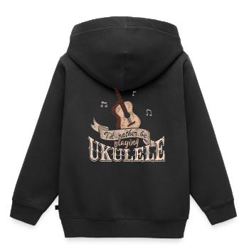 ukulele - Kids Premium Organic Hoodie - black - Back - AI Model Kid Male (0cm)