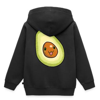 Avocado Frucht naschen Speise Früchte Vitamine - Kinder Premium Organic Hoodie - Schwarz - Hinten - AI Model Kid Male (0cm)