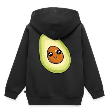 Avocado Frucht naschen Speise Früchte Vitamine - Kinder Premium Organic Hoodie - Schwarz - Hinten - AI Model Kid Male (0cm)