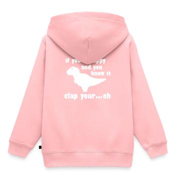 T-Rex Clap Your Hands Dino Tyrannosaurus Rex - Kids Premium Organic Hoodie - rose - Back - AI Model Kid Female (0cm)