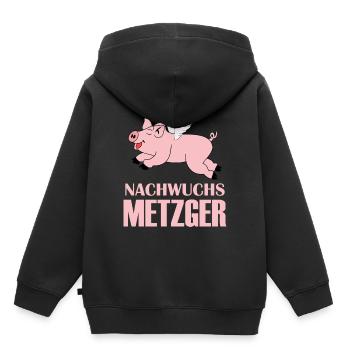 Nachwuchs Metzger Baby Kind Geschenk - Kinder Premium Organic Hoodie - Schwarz - Hinten - AI Model Kid Male (0cm)