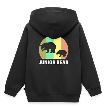 Papa und Sohn Partnerlook - Kinder Premium Organic Hoodie - Schwarz - Hinten - AI Model Kid Male (0cm)
