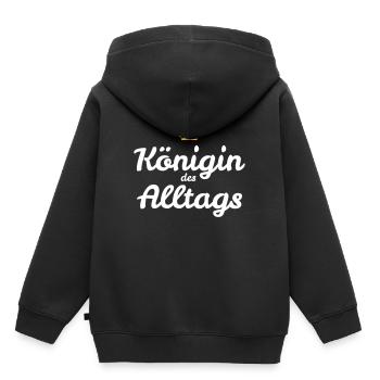 Lustiger Spruch für Powerfrauen: Alltags Königin - Kinder Premium Organic Hoodie - Schwarz - Hinten - AI Model Kid Male (0cm)