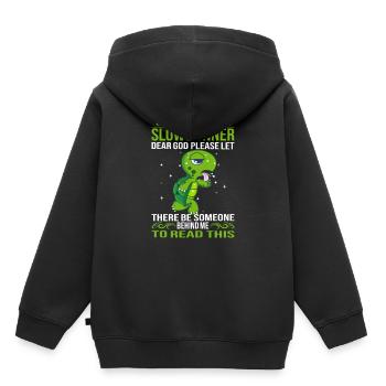 Tortue je suis un coureur lent marathon - Sweat Premium à capuche enfant bio - noir - Dos - AI Model Kid Male (0cm)