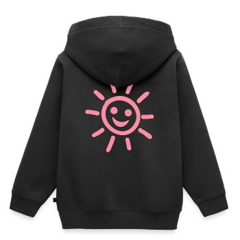 Été soleil de bonne humeur - Sweat Premium à capuche enfant bio - noir - Dos - AI Model Kid Male (0cm)