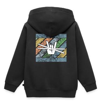 Drummer Drumsticks Drum Design - Sweat Premium à capuche enfant bio - noir - Dos - AI Model Kid Male (0cm)