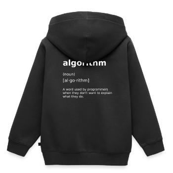 Programmation Informatique Algorithme Informatique - Sweat Premium à capuche enfant bio - noir - Dos - AI Model Kid Male (0cm)