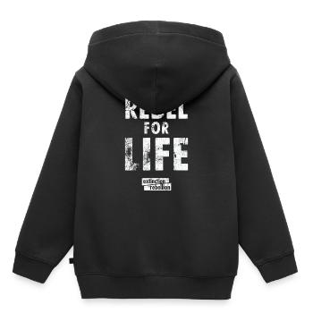 extinction rebellion juste rebel - Sweat Premium à capuche enfant bio - noir - Dos - AI Model Kid Male (0cm)