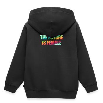 The Future is Female - Kids Premium Organic Hoodie - black - Back - AI Model Kid Male (0cm)