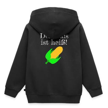 Mais Häckseln Landwirt Bauer Ernte Corn harvest - Kinder Premium Organic Hoodie - Schwarz - Hinten - AI Model Kid Male (0cm)