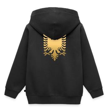 D’or Albanie Eagle Shirt Albania Pays Cadeau - Sweat Premium à capuche enfant bio - noir - Dos - AI Model Kid Male (0cm)