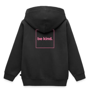 Soyez enfant, convivialité, diversité, humanité - Sweat Premium à capuche enfant bio - noir - Dos - AI Model Kid Male (0cm)