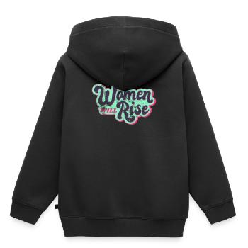 Women will rise - Frauenpower - Gleichberechtigung - Kinder Premium Organic Hoodie - Schwarz - Hinten - AI Model Kid Male (0cm)
