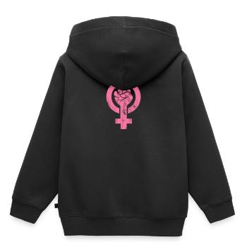 Women will rise - Frauenpower - Gleichberechtigung - Kinder Premium Organic Hoodie - Schwarz - Hinten - AI Model Kid Male (0cm)
