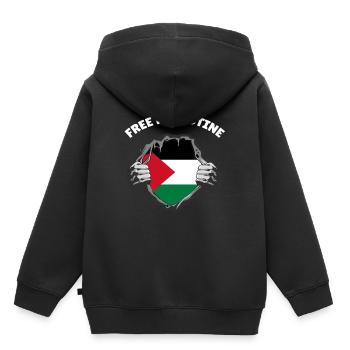 Free Palestine Palästinensische Palästina T-Shirt - Kinder Premium Organic Hoodie - Schwarz - Hinten - AI Model Kid Male (0cm)