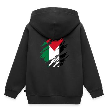 Gazastreifen Palestine Palästinensische Flagge - Kinder Premium Organic Hoodie - Schwarz - Hinten - AI Model Kid Male (0cm)