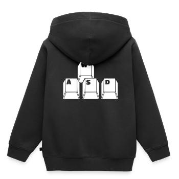 Jouer au clavier - Sweat Premium à capuche enfant bio - noir - Dos - AI Model Kid Male (0cm)