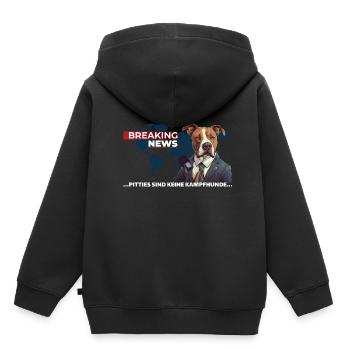 Pitbull Terrier Hundemotiv Kampfhund Pittie Listen - Kinder Premium Organic Hoodie - Schwarz - Hinten - AI Model Kid Male (0cm)
