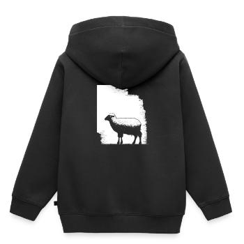 Schaf Schablone Art.-nr - Kinder Premium Organic Hoodie - Schwarz - Hinten - AI Model Kid Male (0cm)