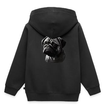 Mops-schablonen-design Weiß Und Schwarz - Kinder Premium Organic Hoodie - Schwarz - Hinten - AI Model Kid Male (0cm)