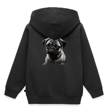 Mops-schablonen-design Weiß Und Schwarz - Kinder Premium Organic Hoodie - Schwarz - Hinten - AI Model Kid Male (0cm)