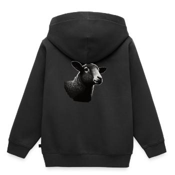 Schaf Schablone Art.-nr - Kinder Premium Organic Hoodie - Schwarz - Hinten - AI Model Kid Male (0cm)